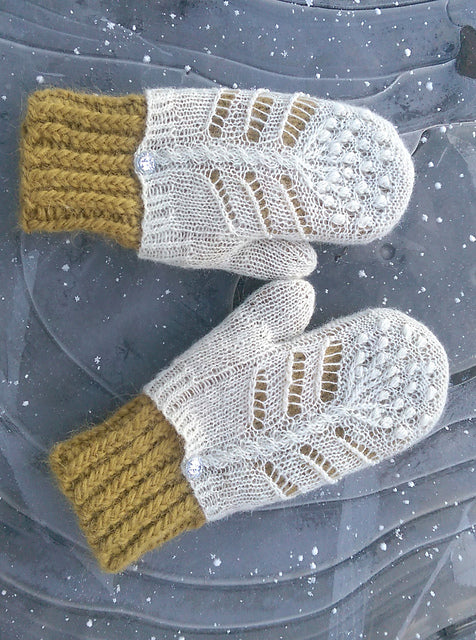 Beaded Lace Mittens Knitting Pattern