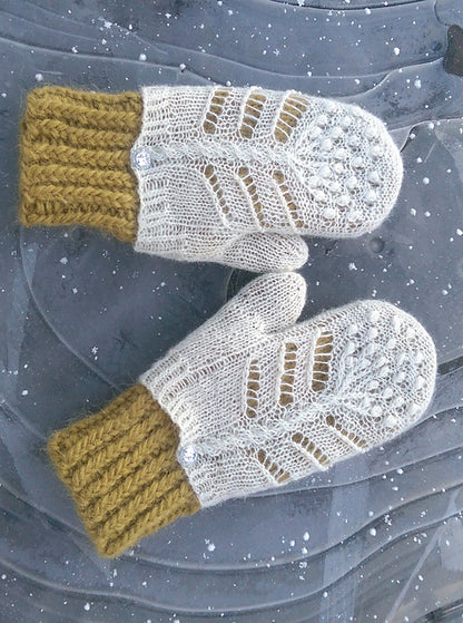 Beaded Lace Mittens Knitting Pattern