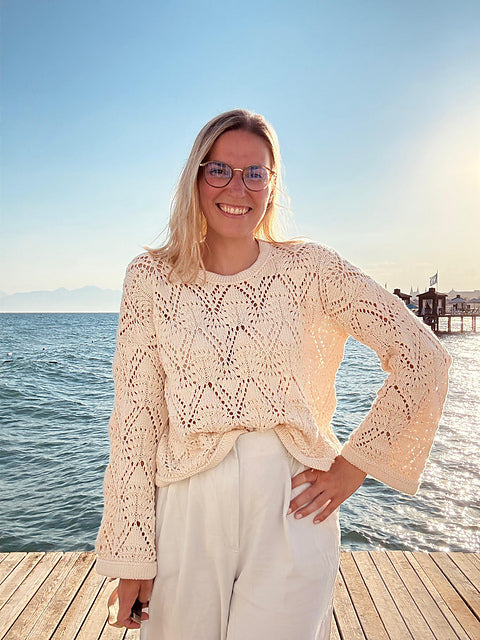 Drop Shoulders Sweater Knitting Pattern