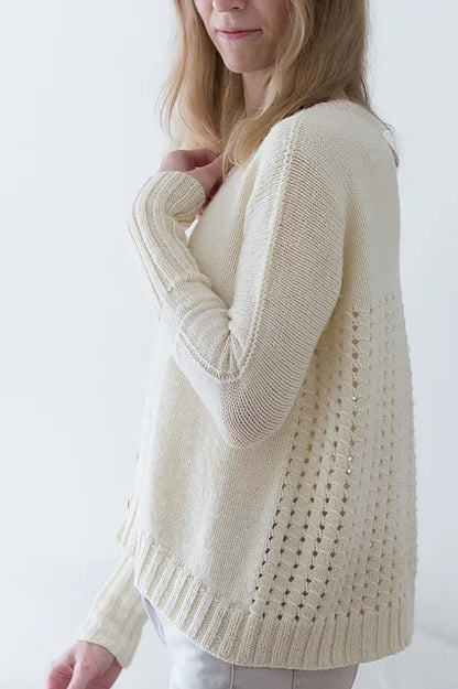 Lace Back Cardigan  Knitting Pattern