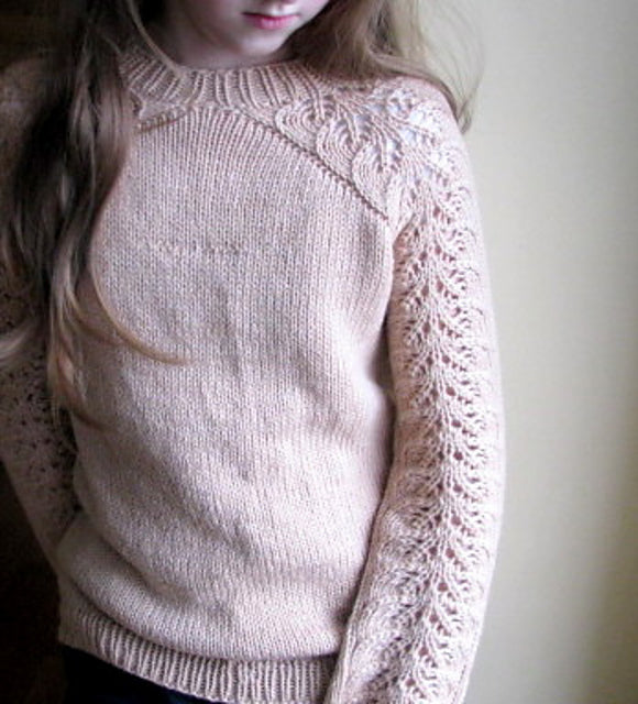 Kids Lace Sweater Knitting Pattern