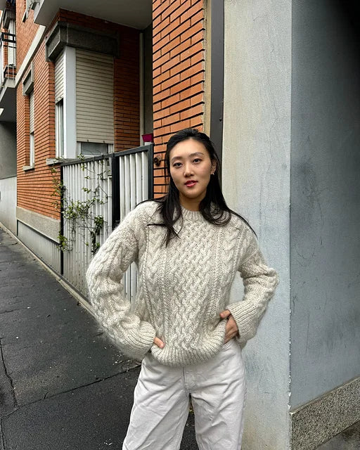 Mohair Cable Sweater Knitting Pattern