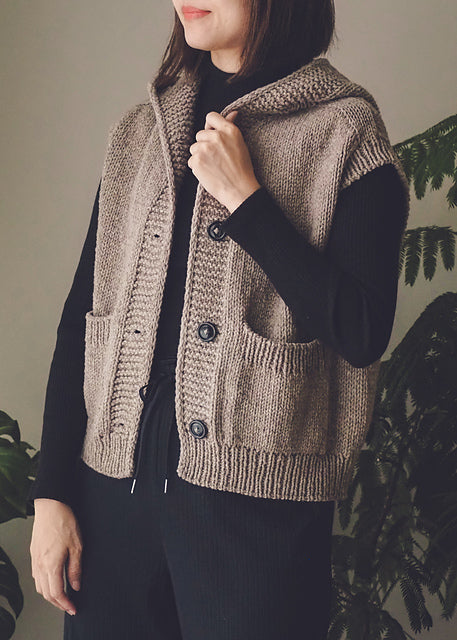 Hooded Vest Knitting Pattern
