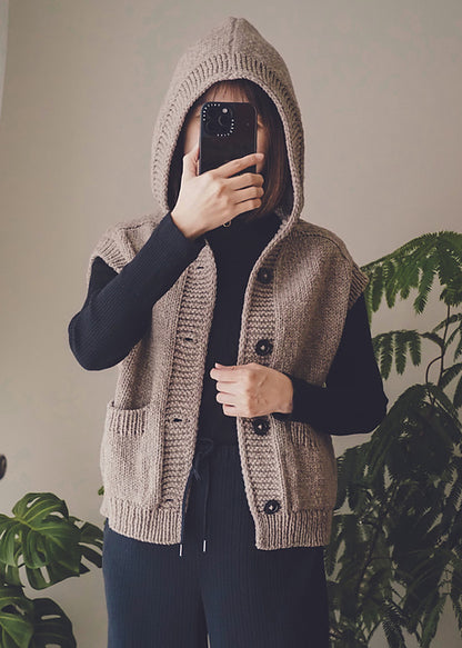 Hooded Vest Knitting Pattern