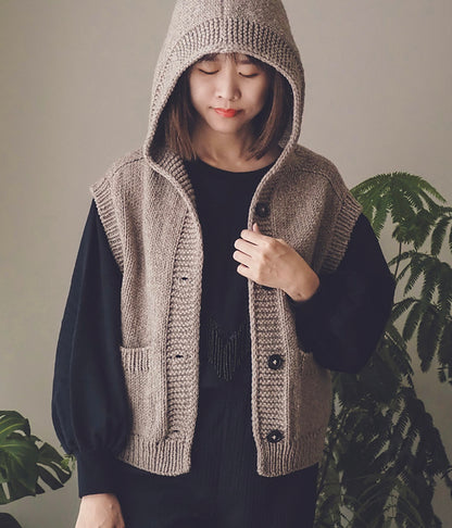 Hooded Vest Knitting Pattern