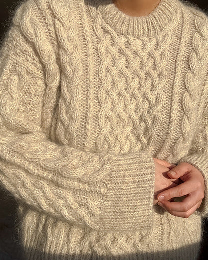Mohair Cable Sweater Knitting Pattern