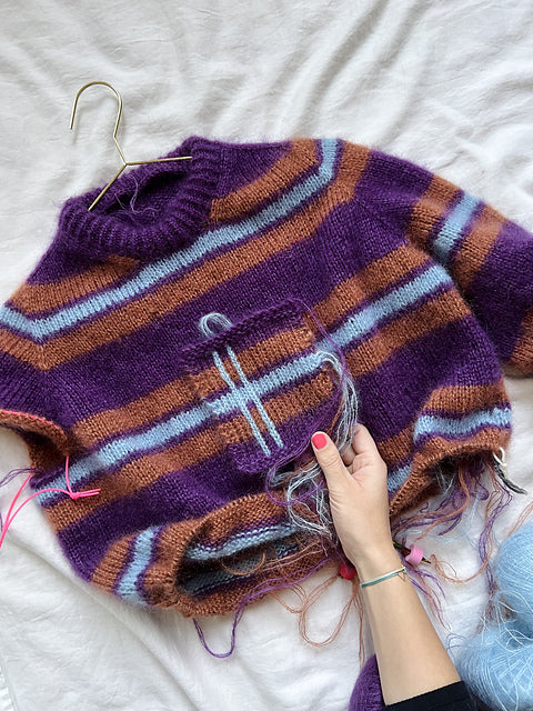 Oversized Stripe Sweater Knitting Pattern