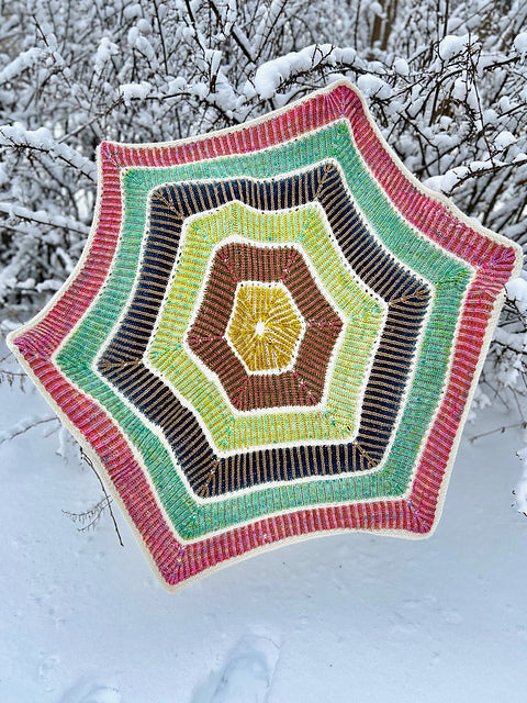 Striped Loop Blanket Knitting Pattern