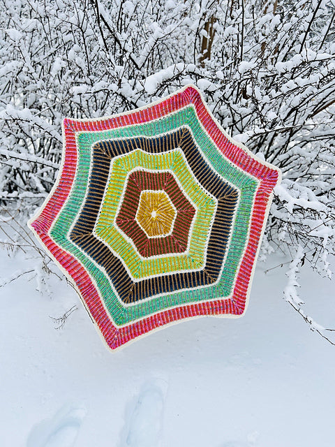 Striped Loop Blanket Knitting Pattern
