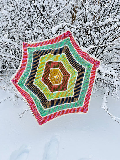 Striped Loop Blanket Knitting Pattern