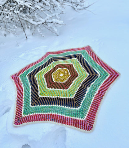 Striped Loop Blanket Knitting Pattern