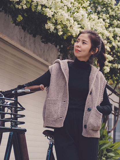 Hooded Vest Knitting Pattern