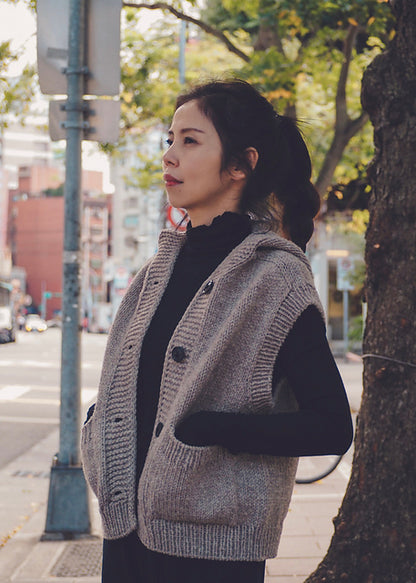 Hooded Vest Knitting Pattern