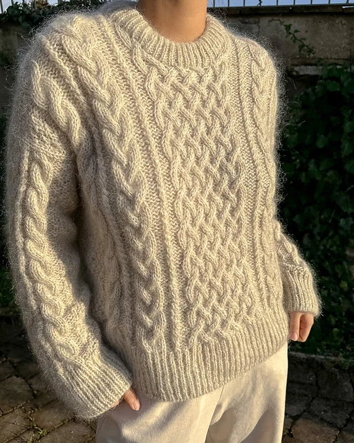 Mohair Cable Sweater Knitting Pattern