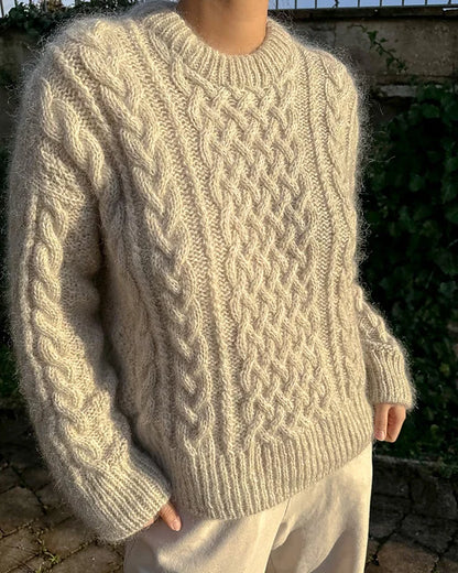 Mohair Cable Sweater Knitting Pattern