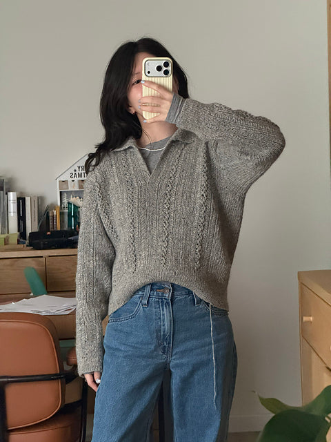 Textured Polo Knitting Pattern