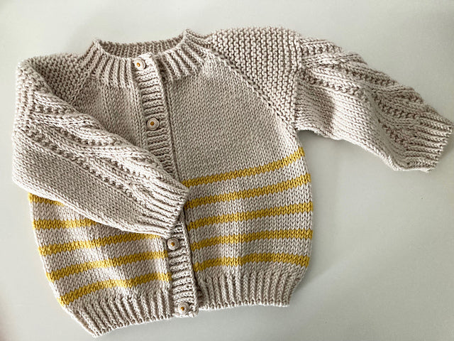 Striped Baby Cardigan Knitting Pattern