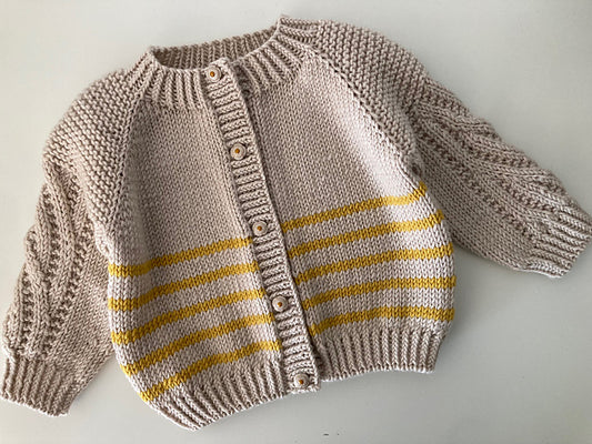 Striped Baby Cardigan Knitting Pattern