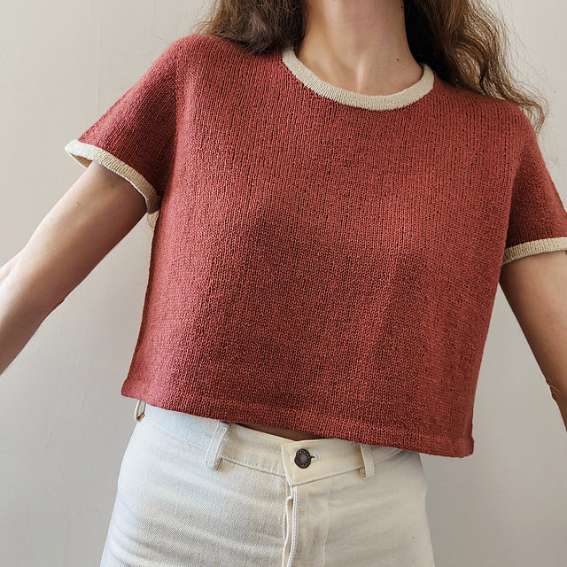 Contrast Tee Knitting Pattern