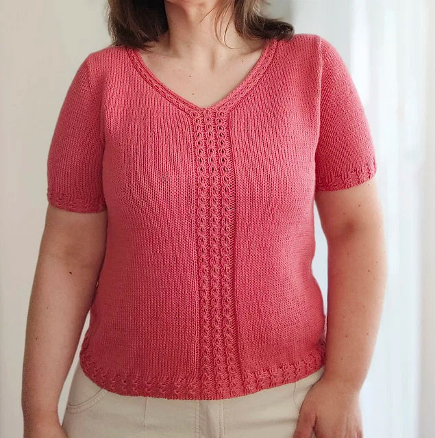 V Neck Tee Knitting Pattern