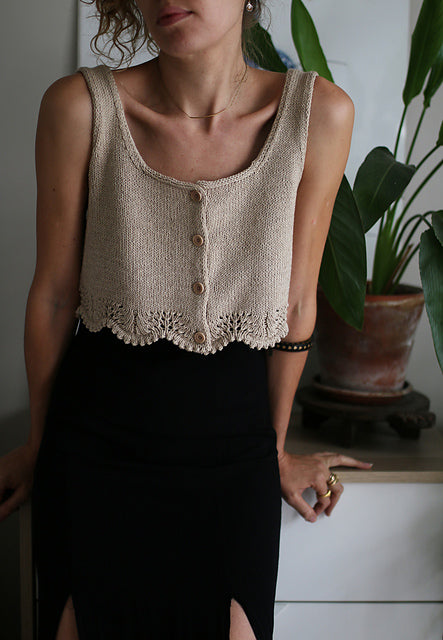 Textured Sleeveless Top Knitting Pattern