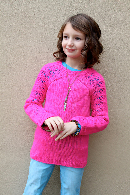 Kids Lace Sweater Knitting Pattern