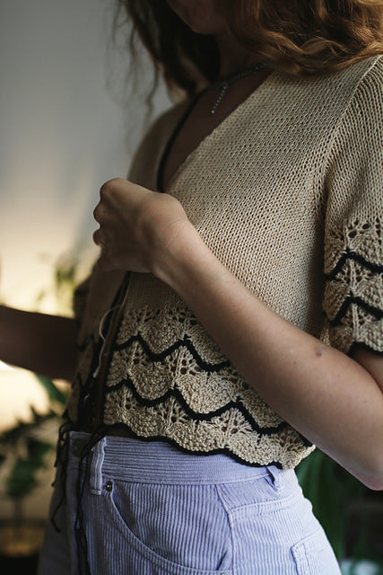 Lace Cream Blouse Knitting Pattern