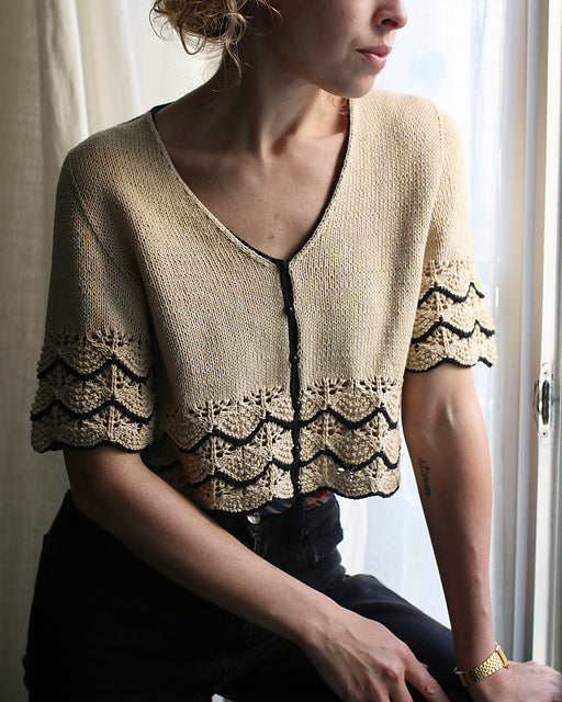 Lace Cream Blouse Knitting Pattern