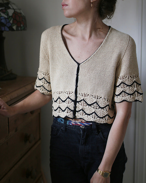 Lace Cream Blouse Knitting Pattern