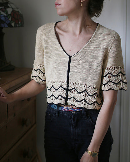 Lace Cream Blouse Knitting Pattern