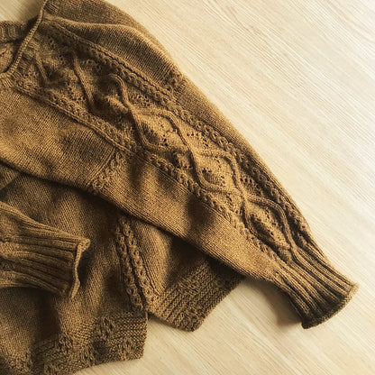 Cable Lace Sweater Knitting Pattern