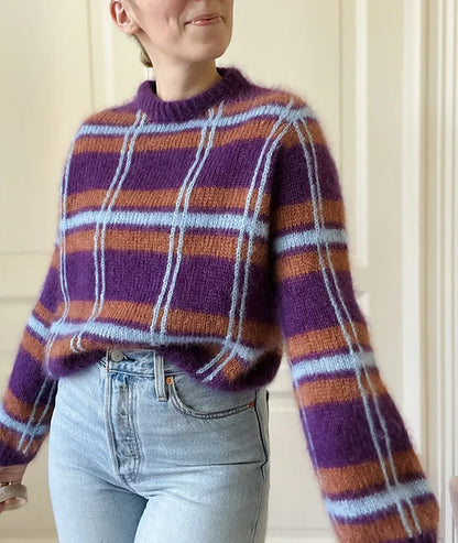 Oversized Stripe Sweater Knitting Pattern