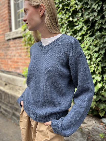 Beginner V-Neck Sweater Knitting Pattern