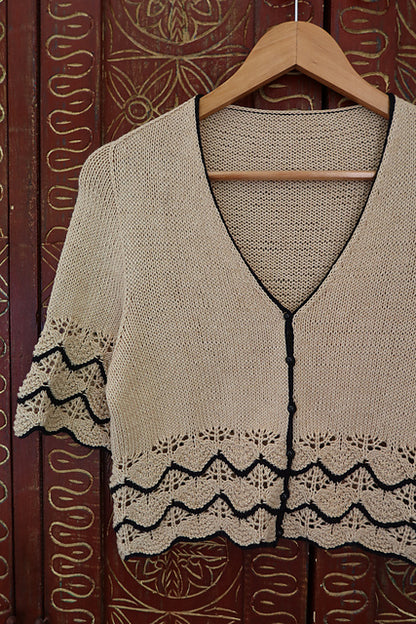 Lace Cream Blouse Knitting Pattern