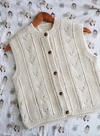 Sleeveless Button Vest Knitting Pattern