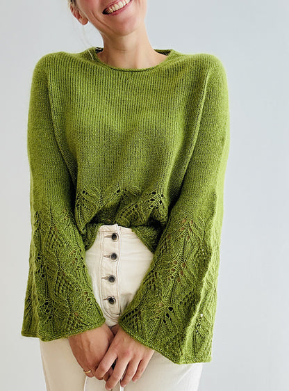 Classic Lace Sweater  Knitting Pattern