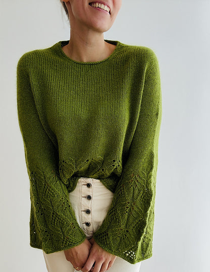 Classic Lace Sweater  Knitting Pattern