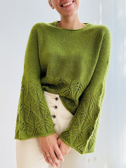 Classic Lace Sweater  Knitting Pattern