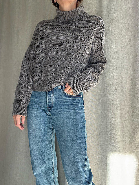 Lacey Rollneck Knitting Pattern