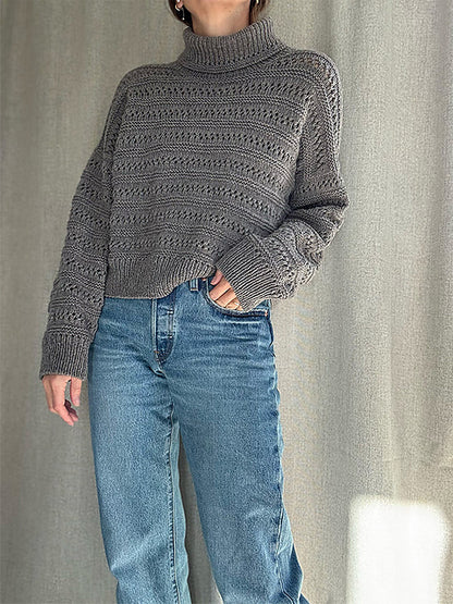 Lacey Rollneck Knitting Pattern