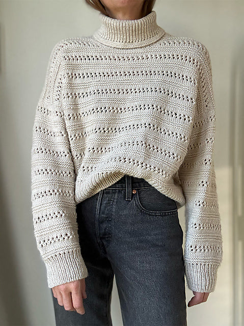 Lacey Rollneck Knitting Pattern
