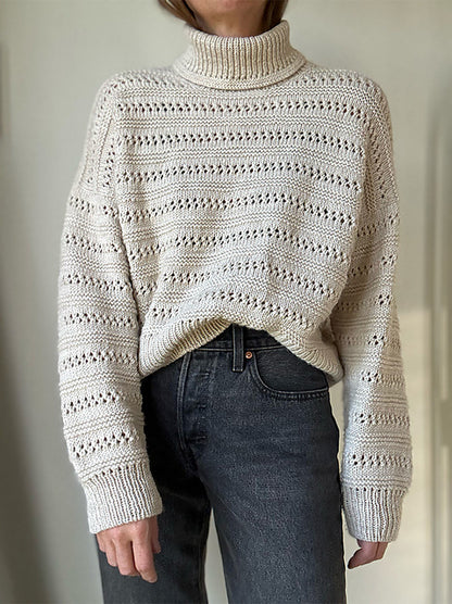 Lacey Rollneck Knitting Pattern