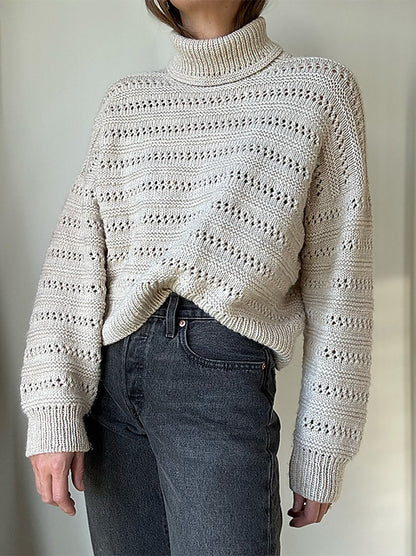 Lacey Rollneck Knitting Pattern