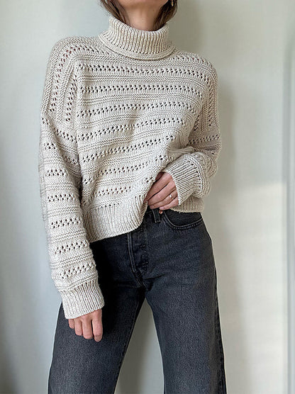 Lacey Rollneck Knitting Pattern