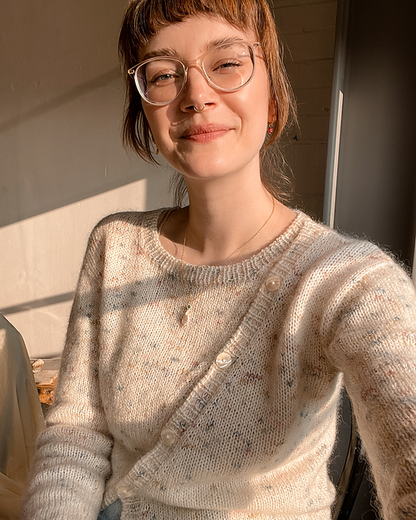 Asym Button Sweater Knitting Pattern