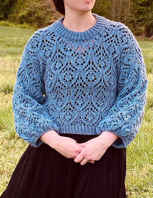 Chunky Lace Sweater Knitting Pattern