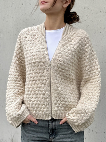 Classic Bomber Cardigan Knitting Pattern
