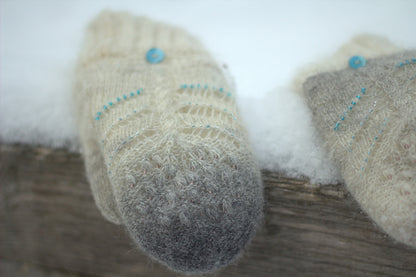 Beaded Lace Mittens Knitting Pattern