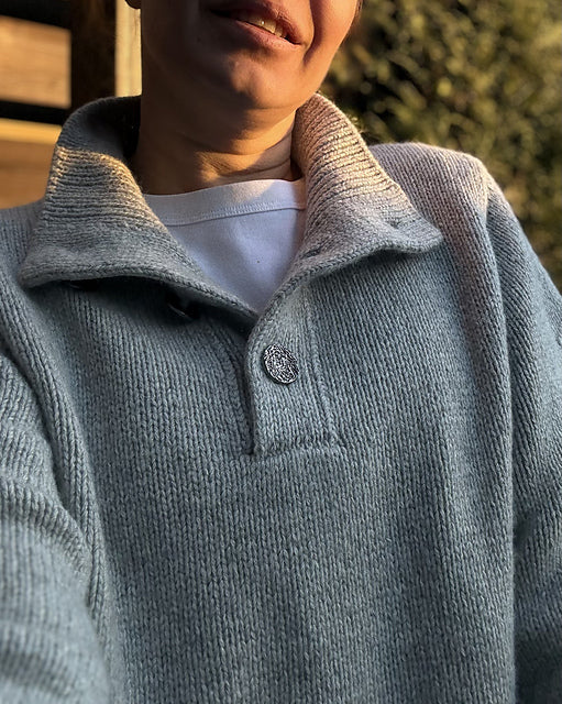 Button Neck Sweater Knitting Pattern