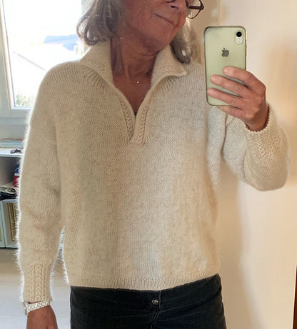 Relaxed Polo Sweater Knitting Pattern
